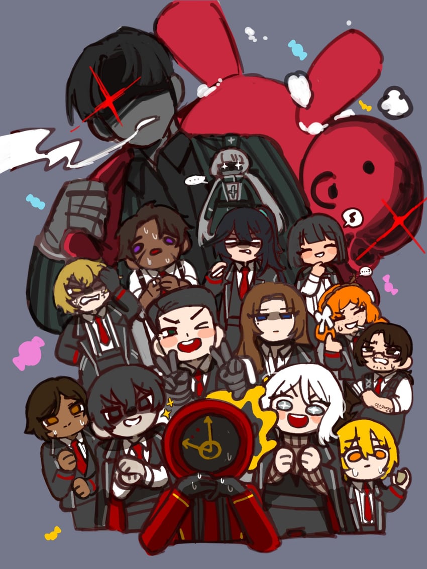 ishmael, don quixote, faust, sinclair, yi sang, and 10 more (project moon and 1 more) drawn by nra_3614