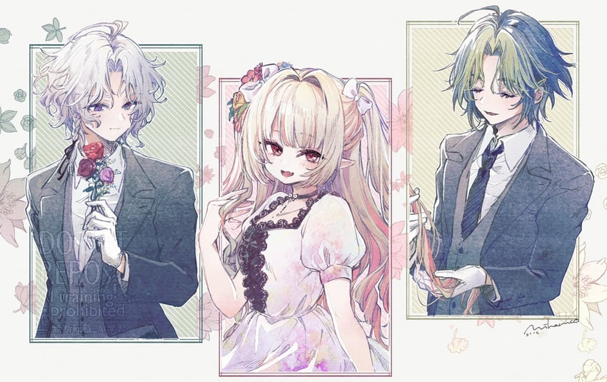 makaino ririmu, murakumo kagetsu, and inami rai (nijisanji) drawn by paseri_umai