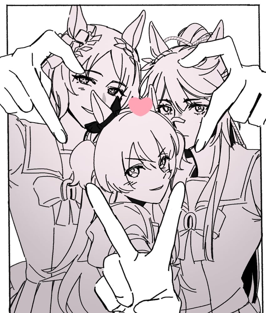 mayano top gun, narita brian, and sakura laurel (umamusume) drawn by tsukiinu_(1174943116)