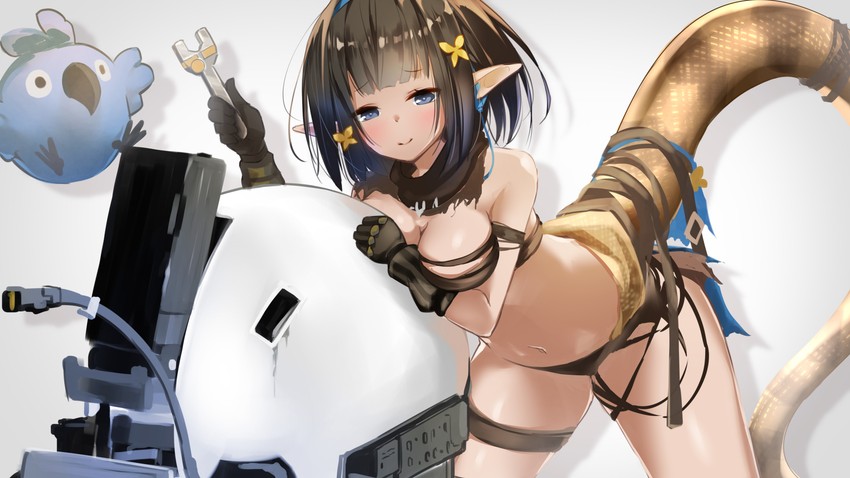 eunectes, high priest, and lancet-2 (arknights) drawn by hellnyaa