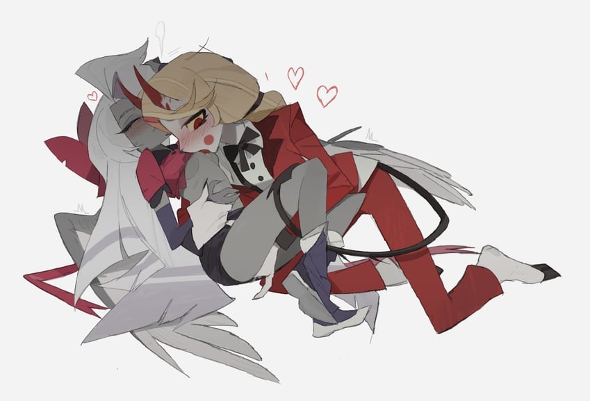 charlie morningstar and vaggie (hazbin hotel) drawn by bilidongdong