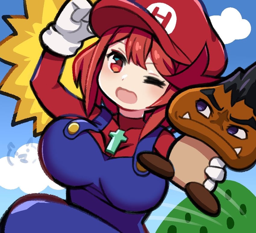 pyra, mario, goomba, and malos (mario and 2 more) drawn by ma2acworks