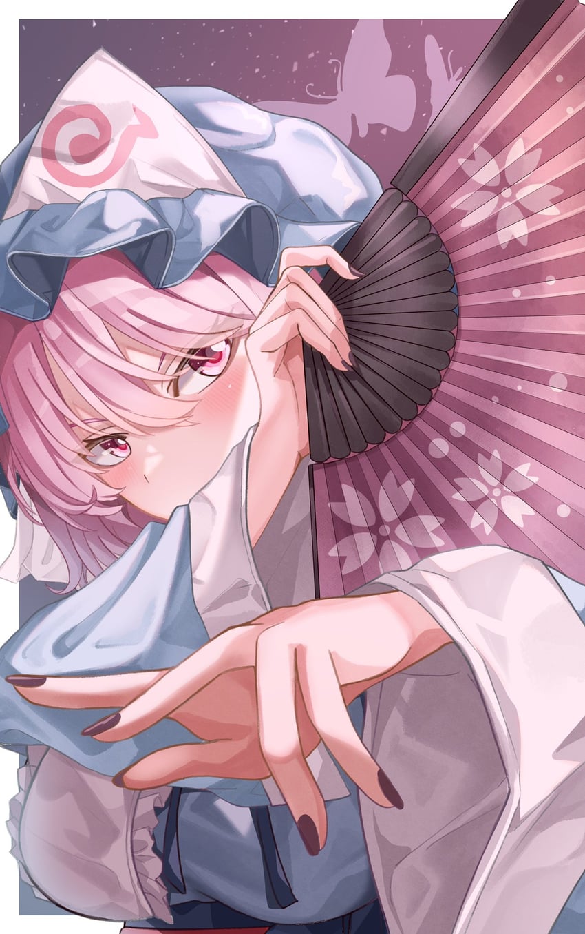 saigyouji yuyuko (touhou) drawn by mahoro_(minase_mahoro)