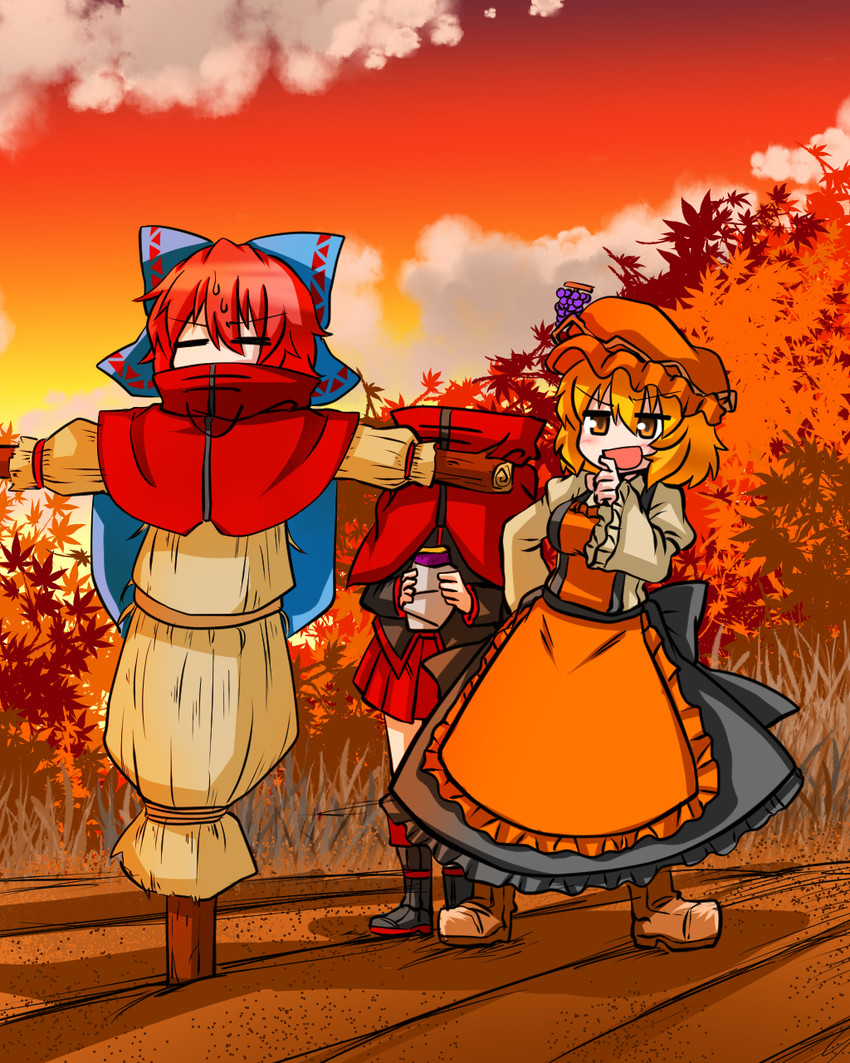 sekibanki and aki minoriko (touhou) drawn by sumiya_nadateru