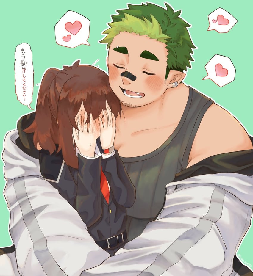 female protagonist and grigory (live a hero) drawn by katou_hsm153