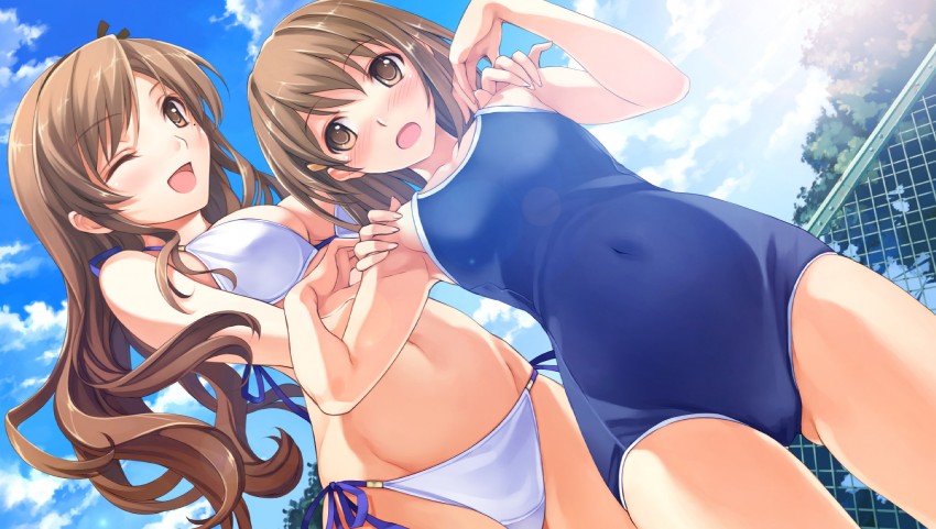 tsuyazaki kokage and nakano hinata (suiheisen made nan mile?) drawn by cradle_(circle) and misaki_kurehito