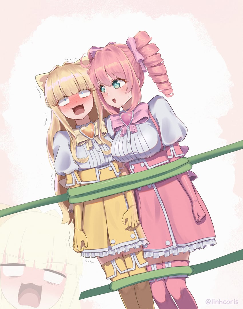 hanabishi haruka, tenkawa kaoruko, magia magenta, and magia sulfur (mahou shoujo ni akogarete) drawn by linhcoris