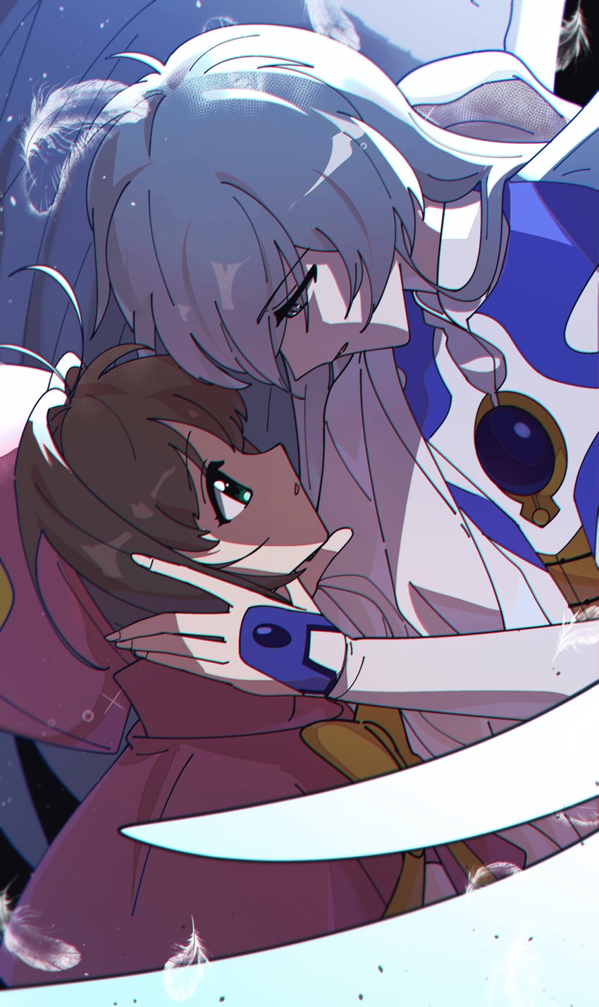 kinomoto sakura and yue (cardcaptor sakura) drawn by nzeneee