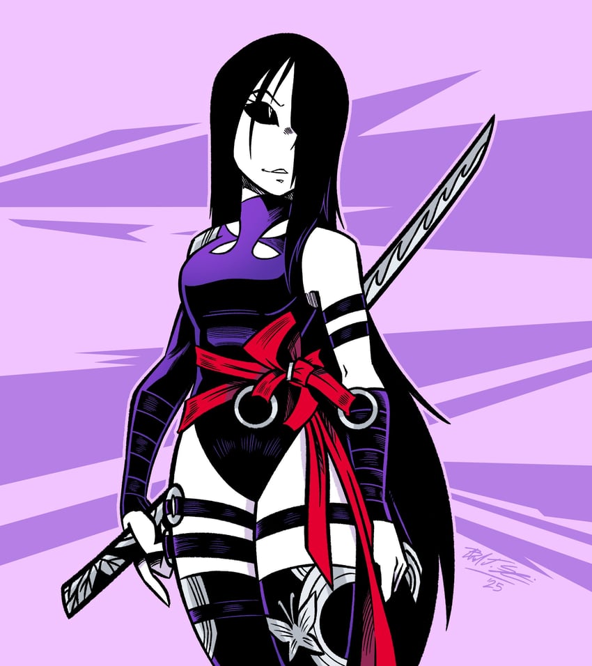 psylocke and emiko (marvel and 3 more) drawn by brandon_santiago