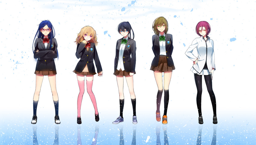 tachibana makoto, nanase haruka, matsuoka rin, hazuki nagisa, and ryuugazaki rei (free!) drawn by hakusai_(tiahszld)