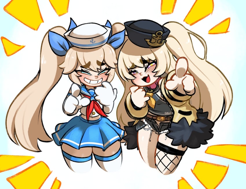 bache and thetis (azur lane and 1 more) drawn by jellot