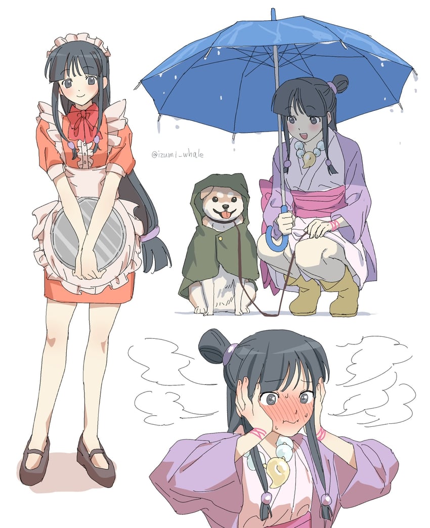 maya fey and missile (ace attorney) drawn by izumi_whale