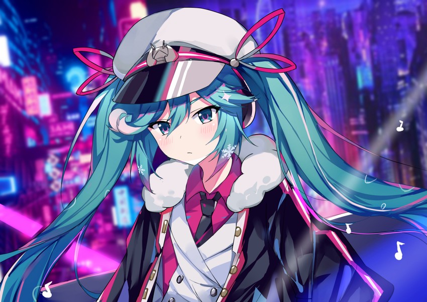 hatsune miku and yuki miku (vocaloid) drawn by feng_mao_mc