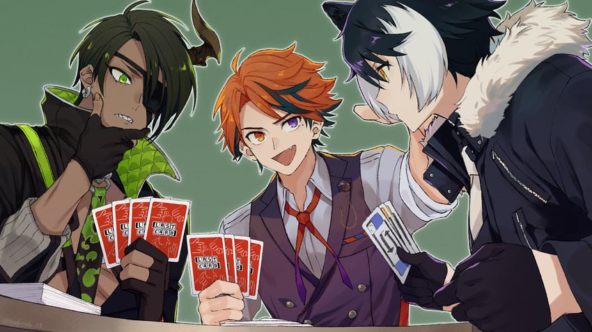kageyama shien, aragami oga, and yukoku roberu (holostars) drawn by rozu_ki