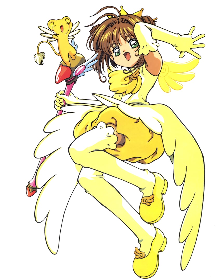 kinomoto sakura and kero (cardcaptor sakura) drawn by takahashi_kumiko