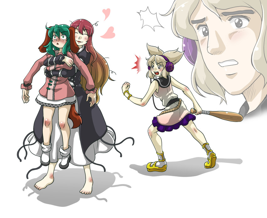 hijiri byakuren, toyosatomimi no miko, kasodani kyouko, and michishita masaki (touhou and 1 more) drawn by h.dupp_(nama_aakiruu)