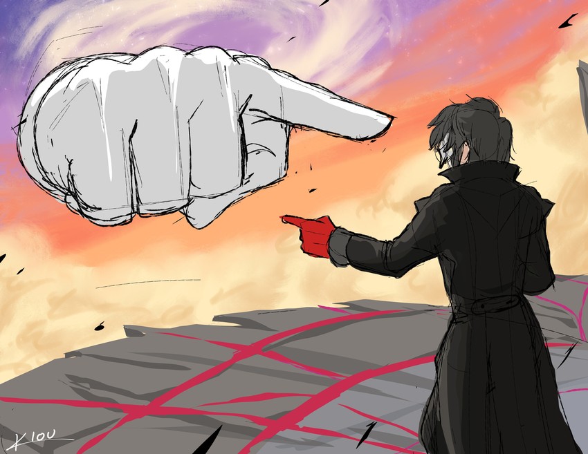 amamiya ren, joker, master hand, and xander mobus (persona and 4 more) drawn by kloudraws