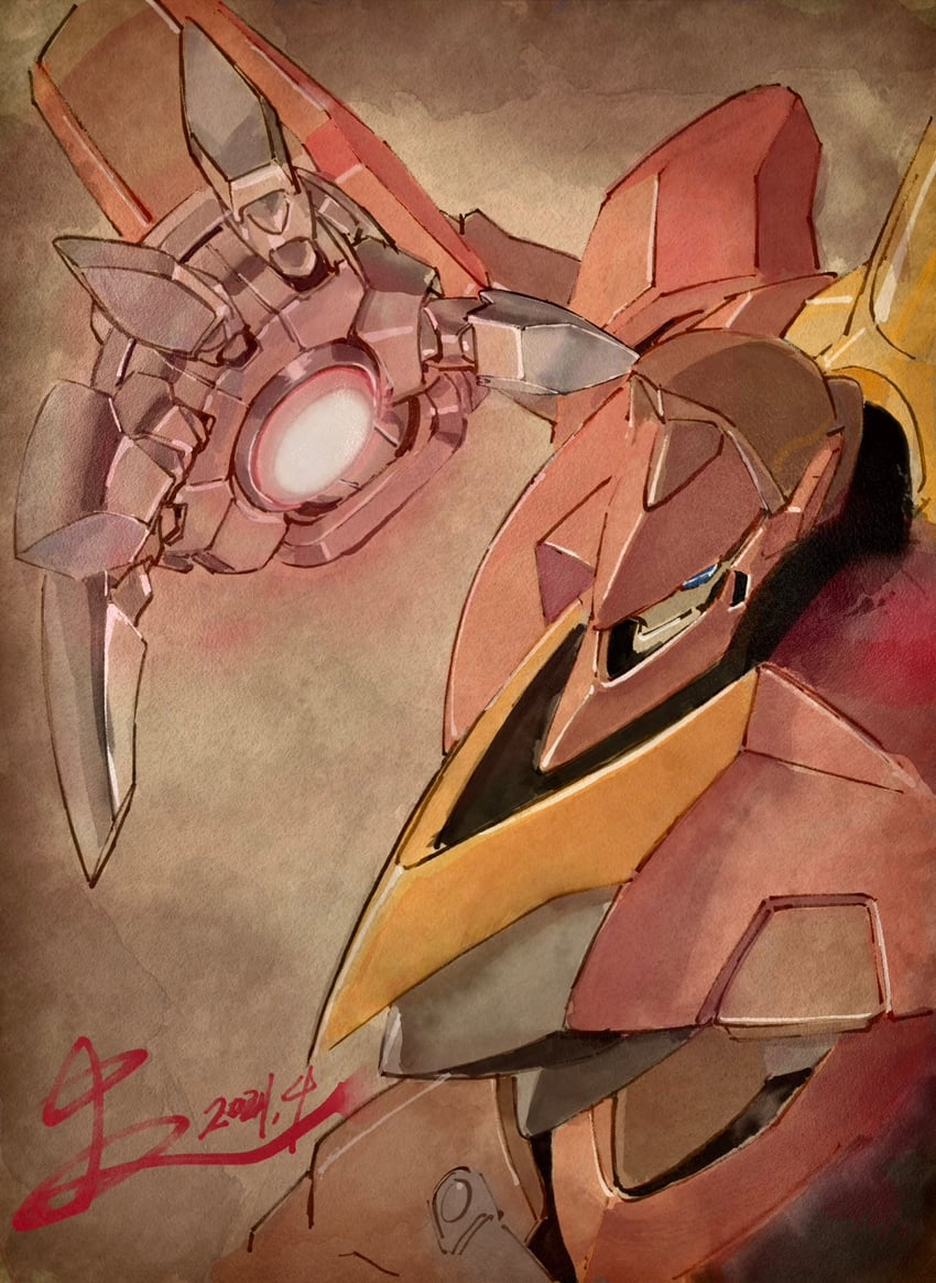 guren and guren mk-ii (code geass) drawn by nakada_eiji