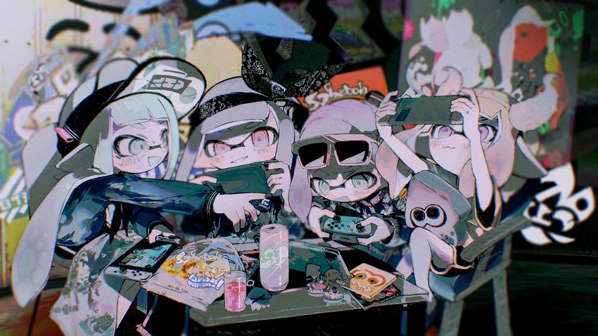 inkling player character and inkling girl (splatoon and 1 more) drawn by tekito_midori