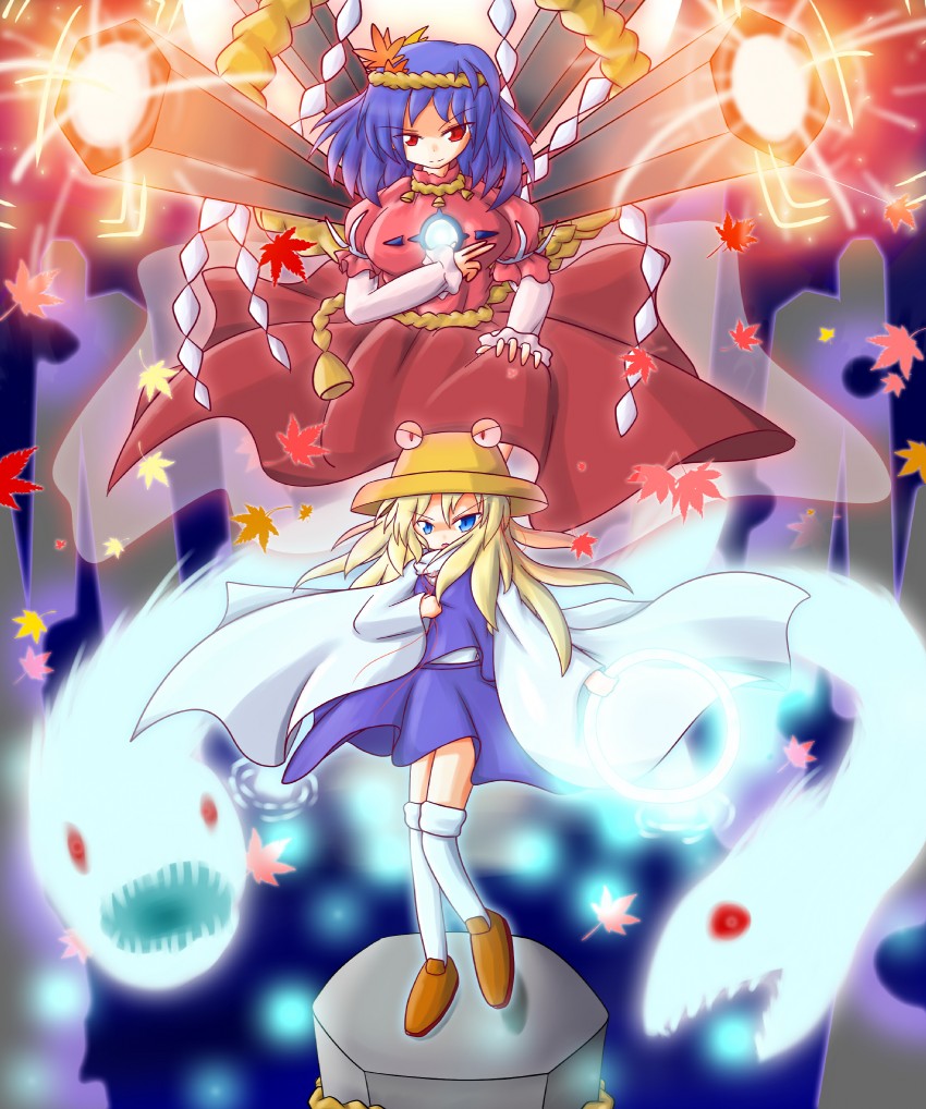 moriya suwako, yasaka kanako, pyonta, and mishaguji (touhou) drawn by doppel_(dark-r)
