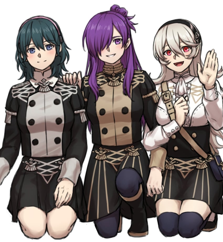 female byleth, female corrin, and female shez (fire emblem and 3 more) drawn by zuzu_(ywpd8853)