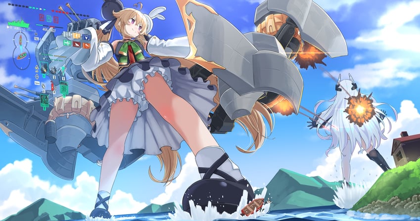kearsarge and attilio regolo (azur lane and 1 more) drawn by natsukaze_shigure
