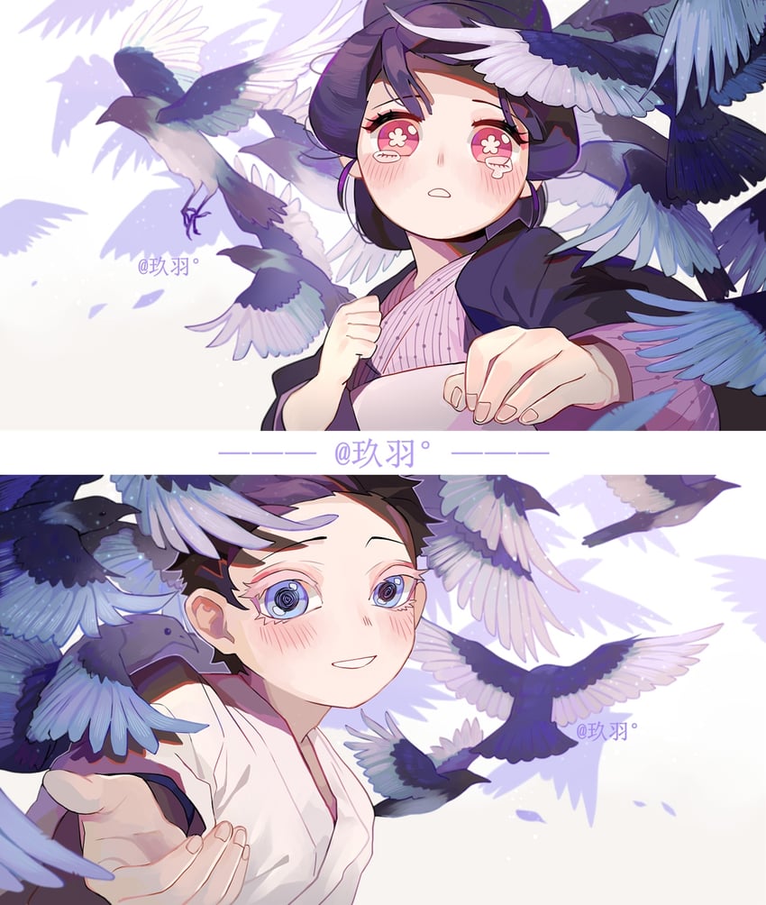 koyuki and hakuji (kimetsu no yaiba) drawn by jiuyu0
