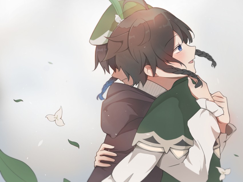 venti and nameless bard (genshin impact) drawn by xiang_kong