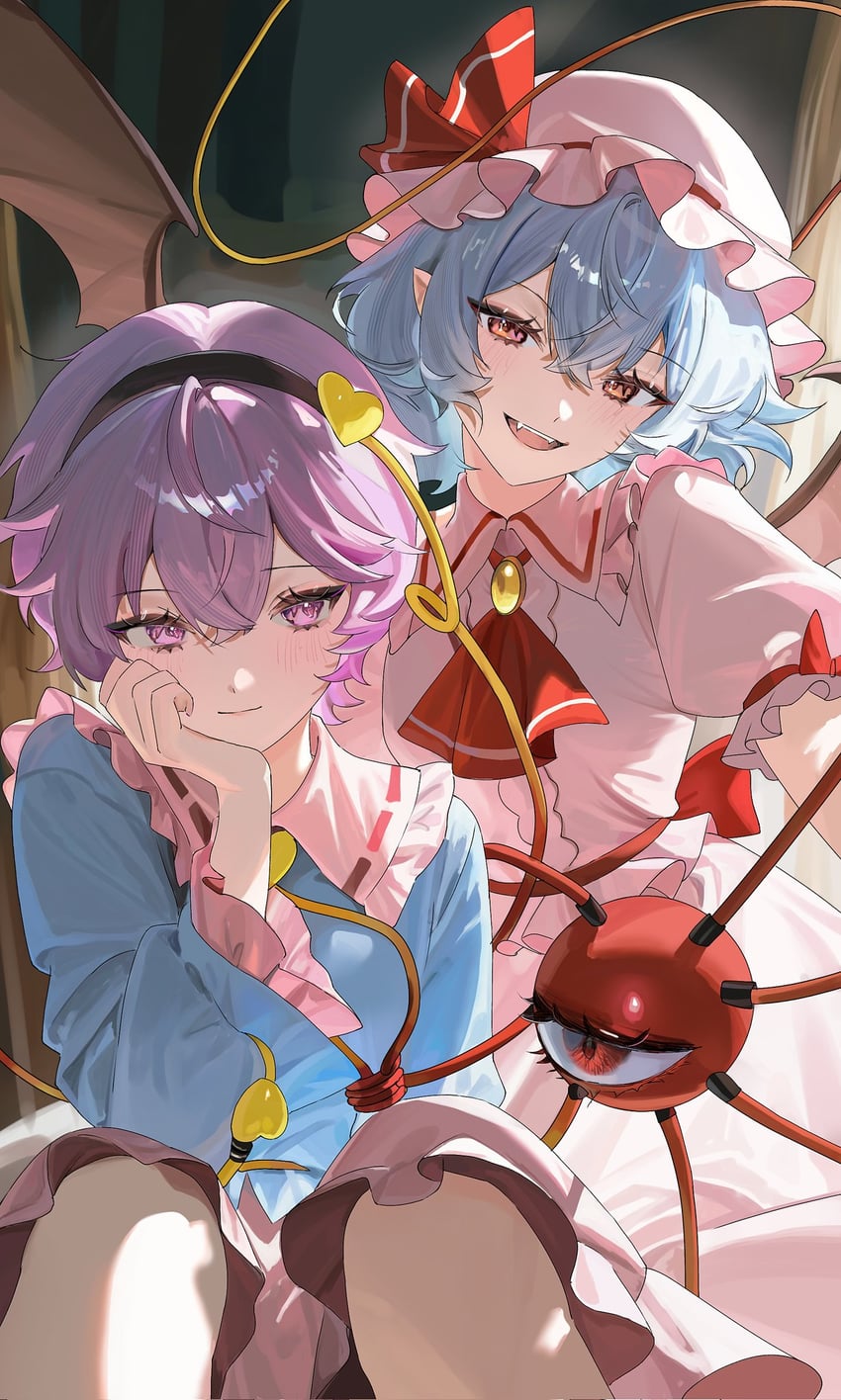 remilia scarlet and komeiji satori (touhou) drawn by iood