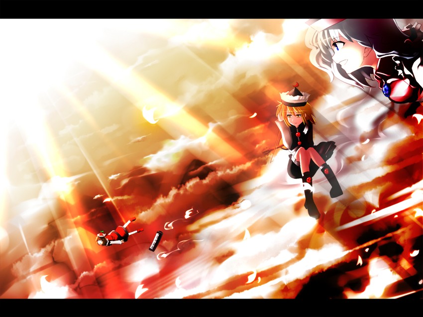 lunasa prismriver, merlin prismriver, and lyrica prismriver (touhou) drawn by kazetto