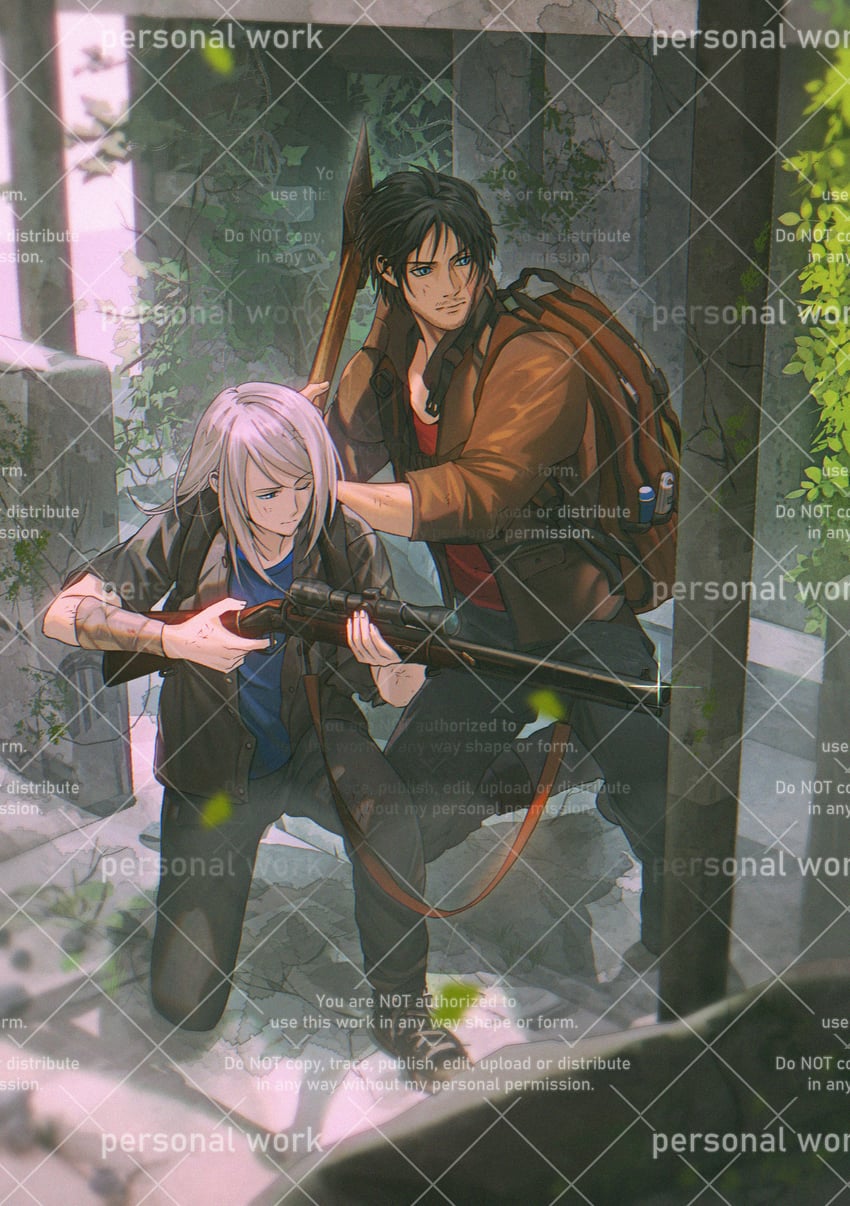 clive rosfield and jill warrick (final fantasy and 2 more) drawn by niku_(ni23ku)