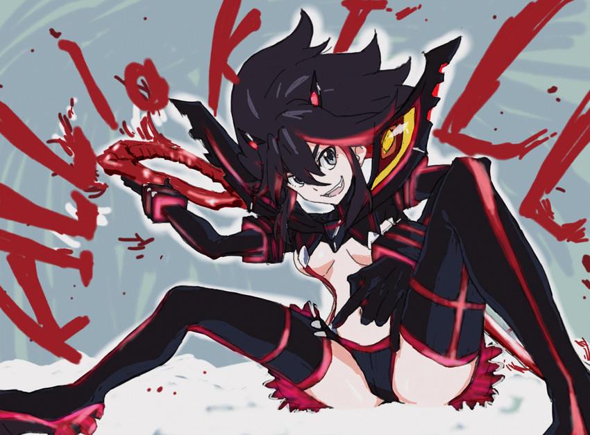 matoi ryuuko and senketsu (kill la kill) drawn by samata_motoki