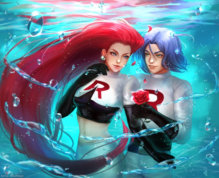 jessie and james (pokemon) drawn by rena_illusion