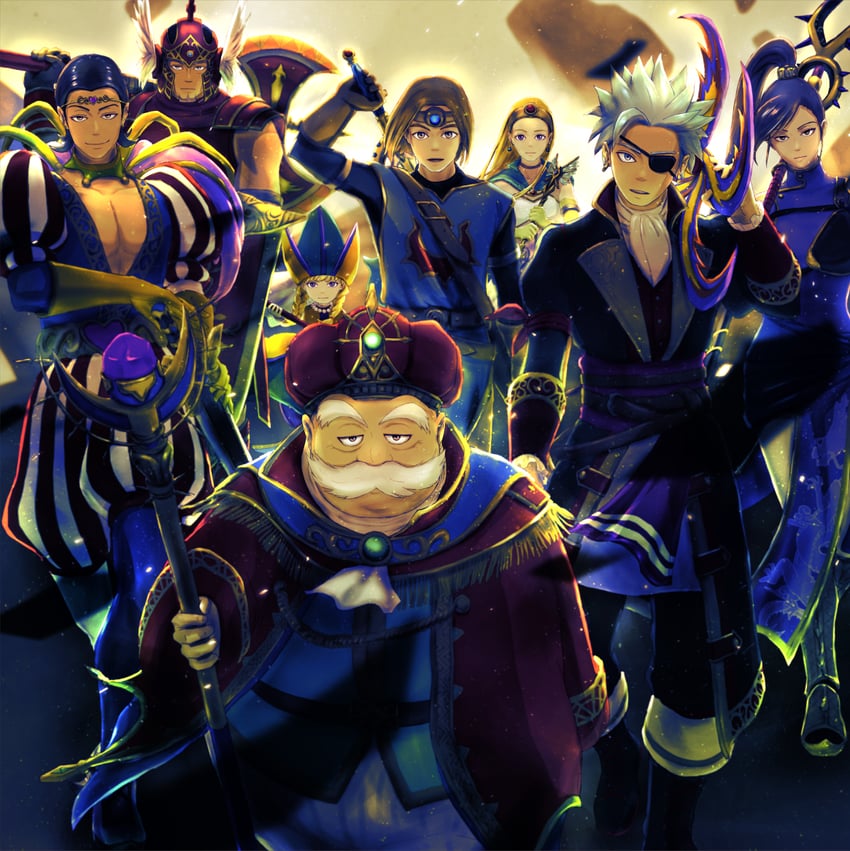 hero, martina, camus, veronica, senya, and 5 more (dragon quest and 1 more) drawn by popon_(user_eaem5325)