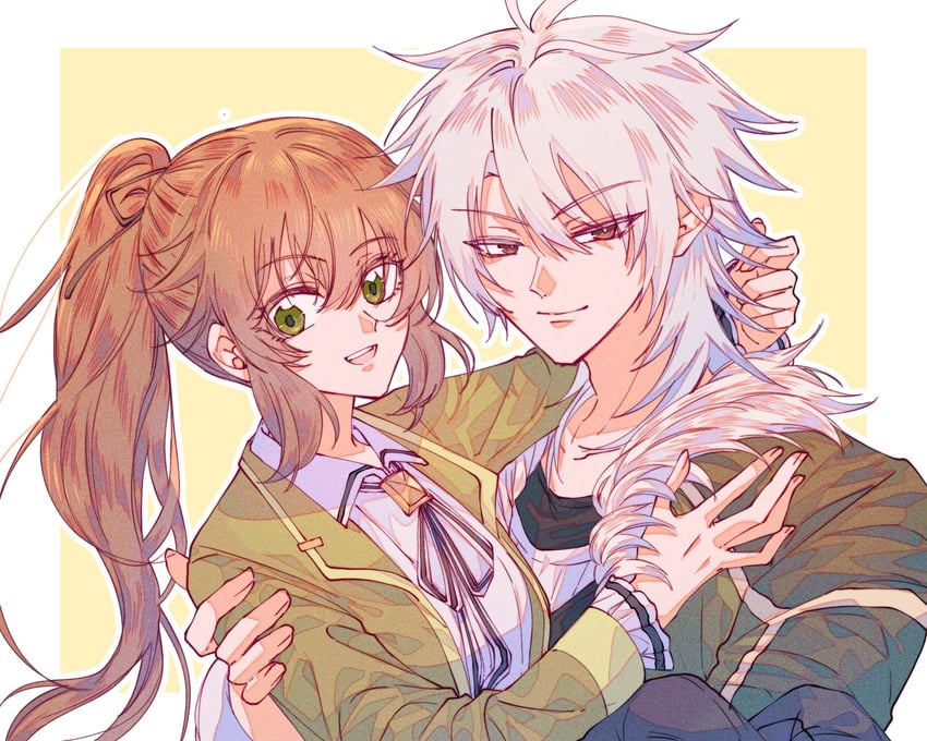 towa herschel and crow armbrust (eiyuu densetsu and 2 more) drawn by nad