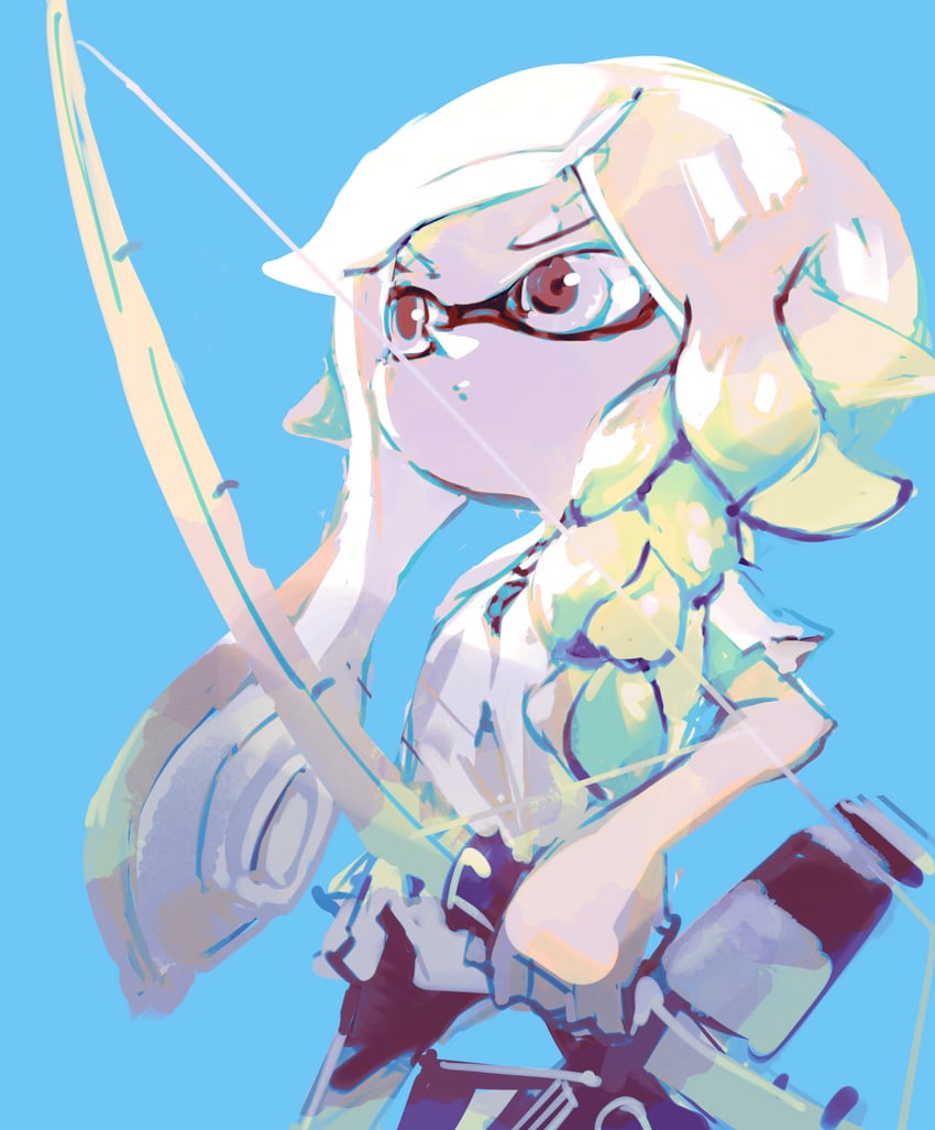 inkling player character, inkling girl, and veronika (splatoon) drawn by koike3582