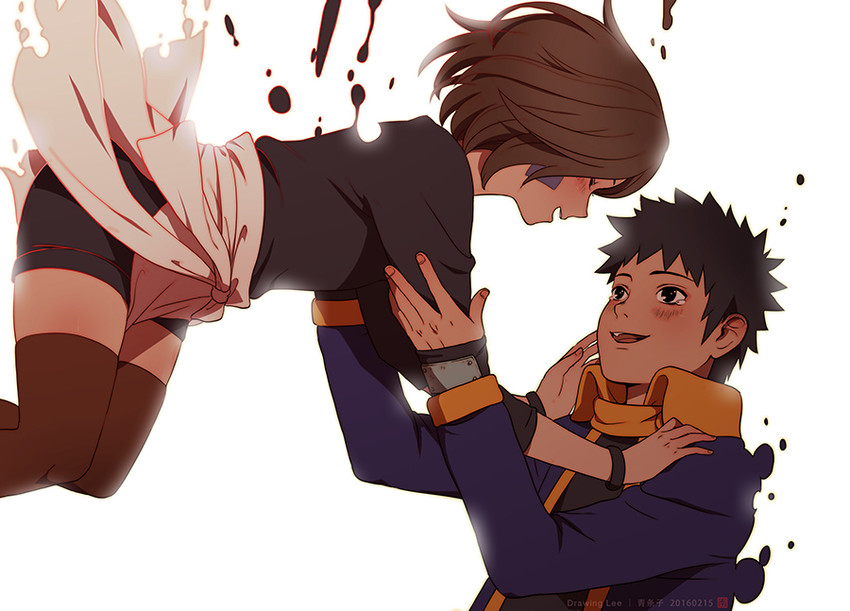 uchiha obito and nohara rin (naruto and 1 more) drawn by drawinglee