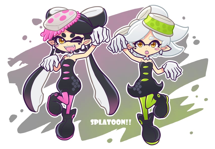 callie and marie (splatoon and 2 more) drawn by fukumitsu_(kirarirorustar)