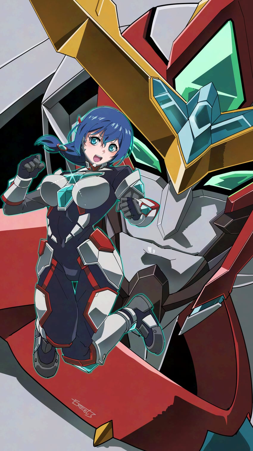 bravern and senno inori (yuuki bakuhatsu bang bravern and 1 more) drawn by exocet_(exocet4)