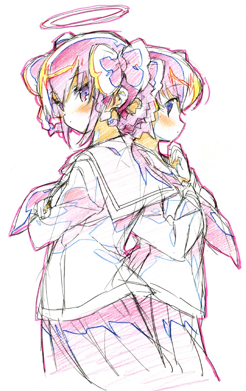 ayukawa tenri and diana (kami nomi zo shiru sekai) drawn by kasuga_souichi