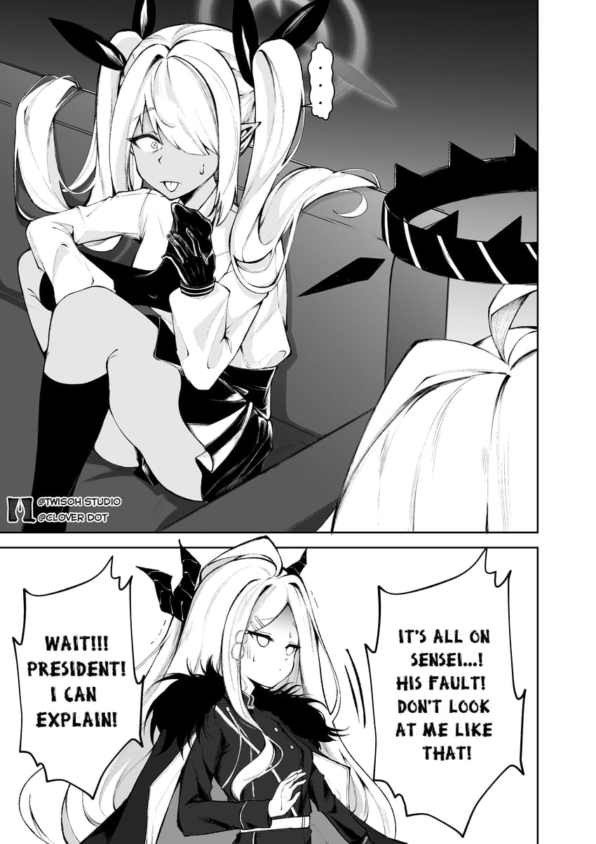 hina and iori (blue archive) drawn by clover_dot_(clov_erd)