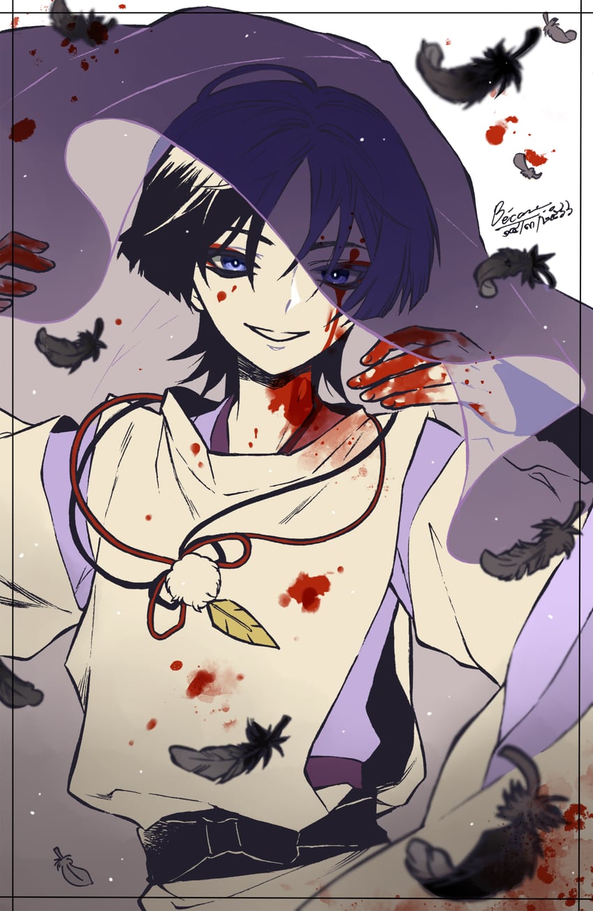 scaramouche (genshin impact) drawn by enissaceb