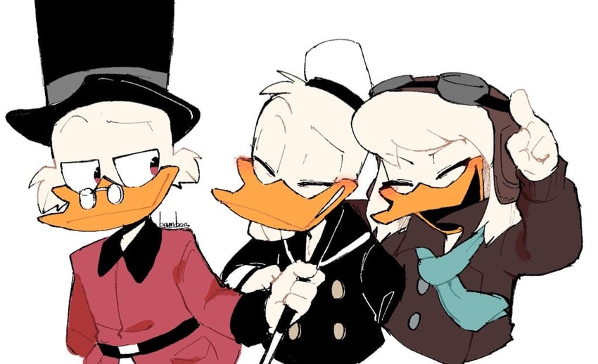 donald duck, scrooge mcduck, and della duck (mickey mouse & friends and 1 more) drawn by bamboo_617