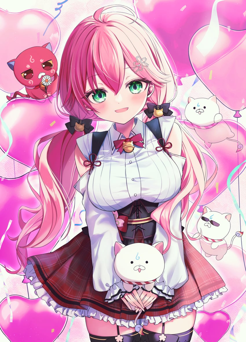 sakura miko, 35p, and kintoki (hololive) drawn by ineka_ka