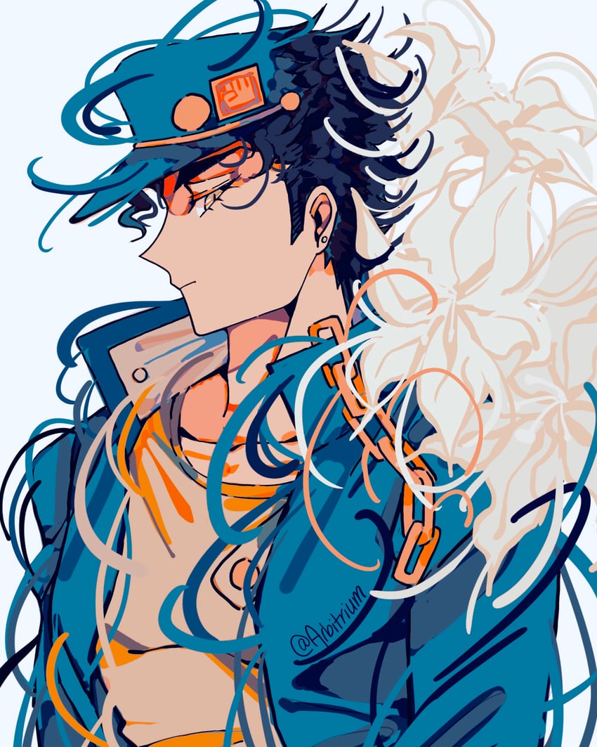 kujo jotaro (jojo no kimyou na bouken and 1 more) drawn by arbitrium