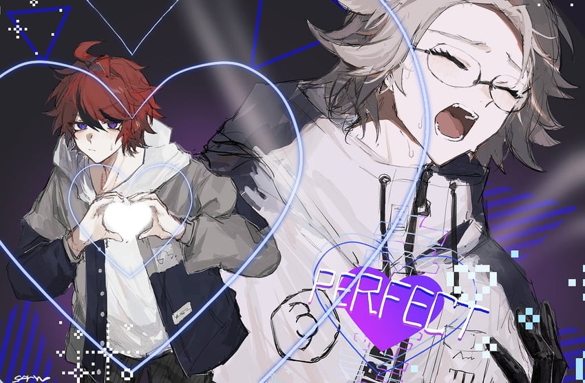 aotsuki eito and sumino takumi (the hundred line -last defense academy- and 2 more) drawn by sparrowhabird