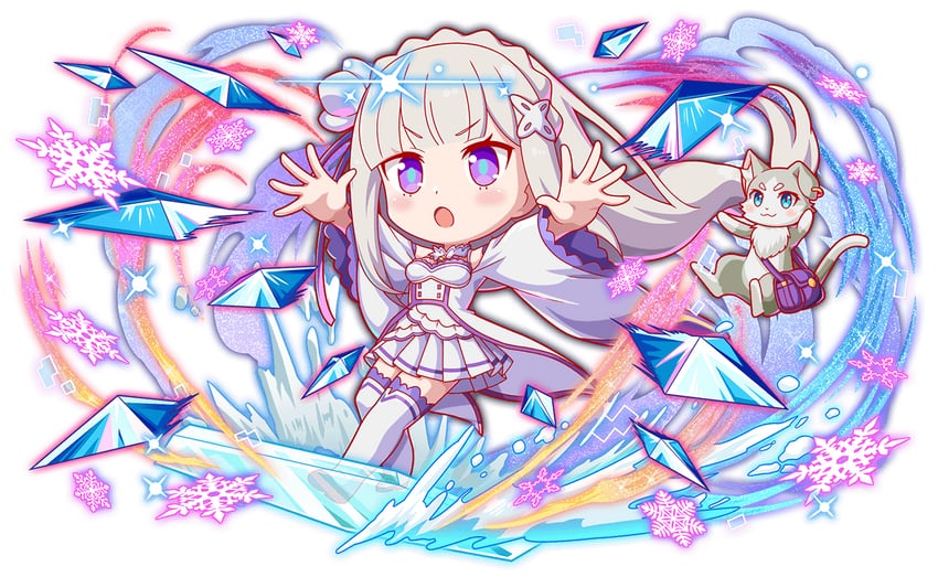 emilia and puck (re:zero kara hajimeru isekai seikatsu and 2 more)