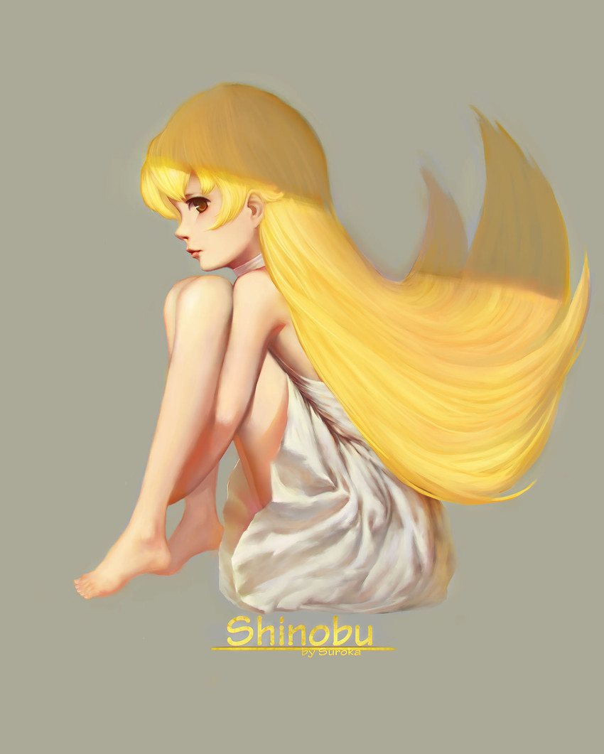 oshino shinobu (monogatari and 1 more) drawn by suroka