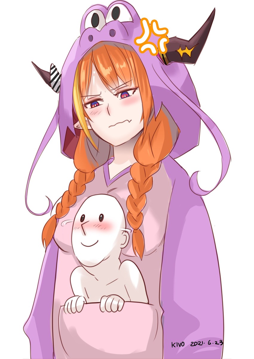 kiryu coco and ryoushi chicken soup grass big chungus (hololive) drawn by kivo