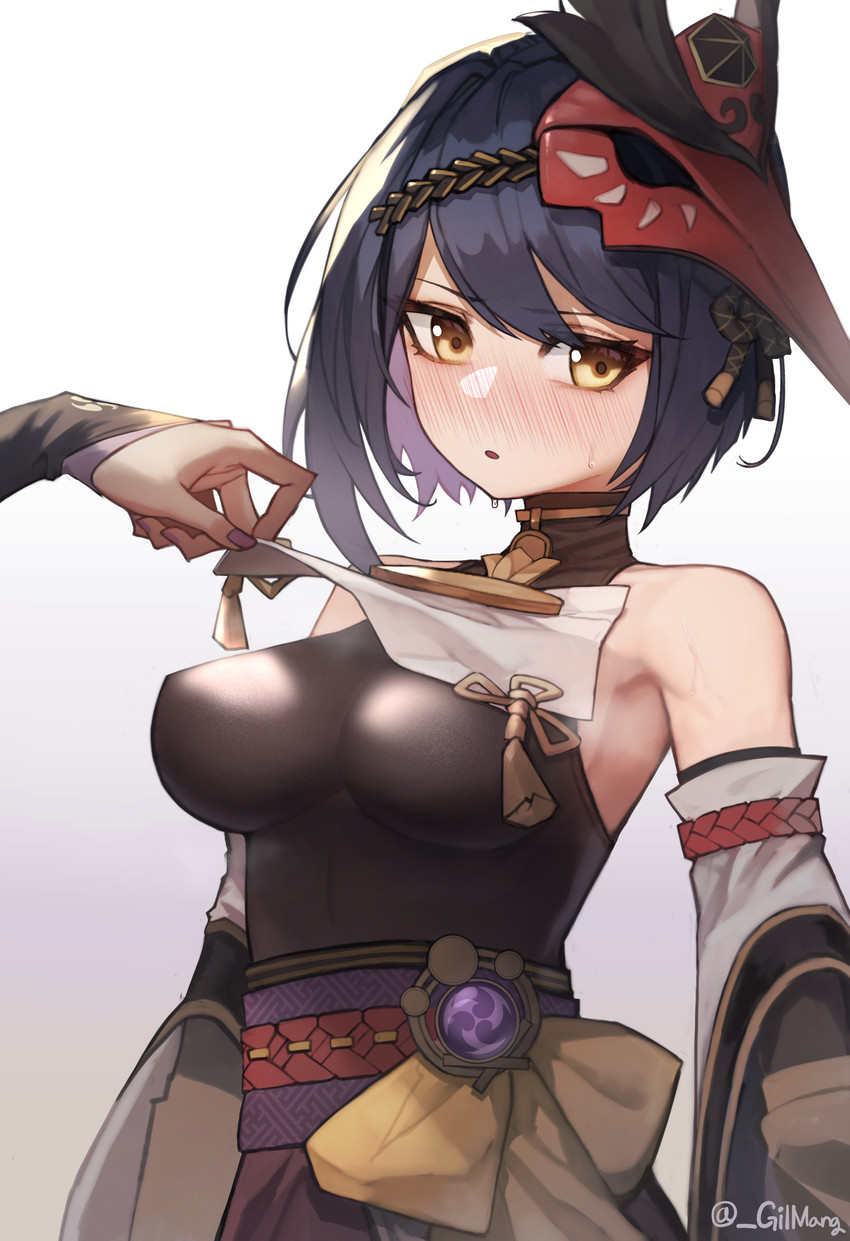 raiden shogun and kujou sara (genshin impact) drawn by gilmang
